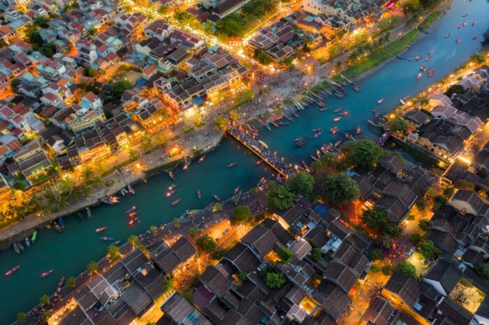 Chào Asia Travel - Thu Bon River & Old Town in Hoian from above